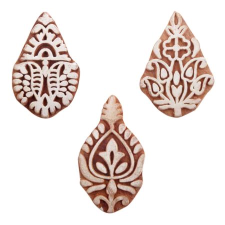 Set of 3 Piece New Mix Wooden Printing Blocks